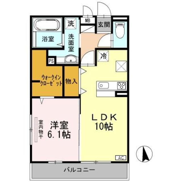 コンフォルト アン(1LDK/1階)の間取り写真