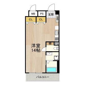ラクメンビル(ワンルーム/6階)の間取り写真
