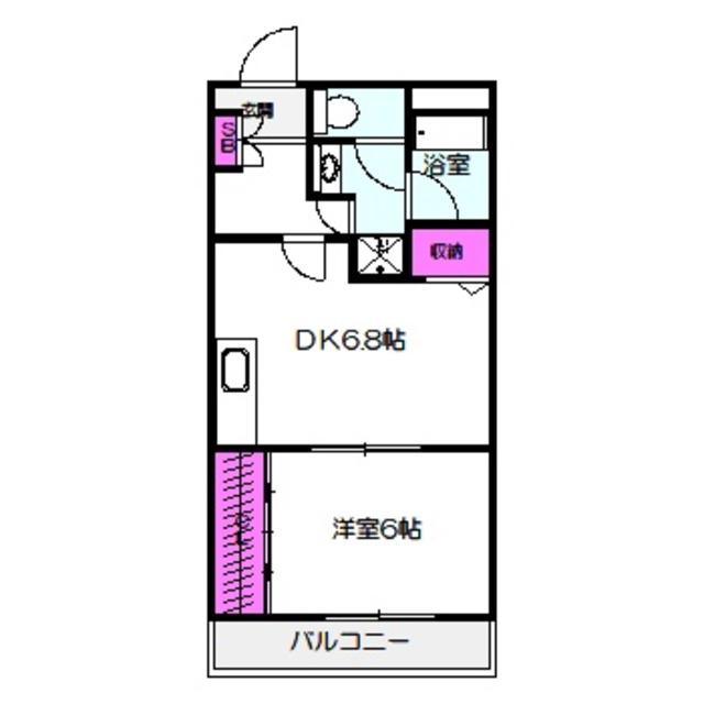 ピュアコート清水(1DK/1階)の間取り写真