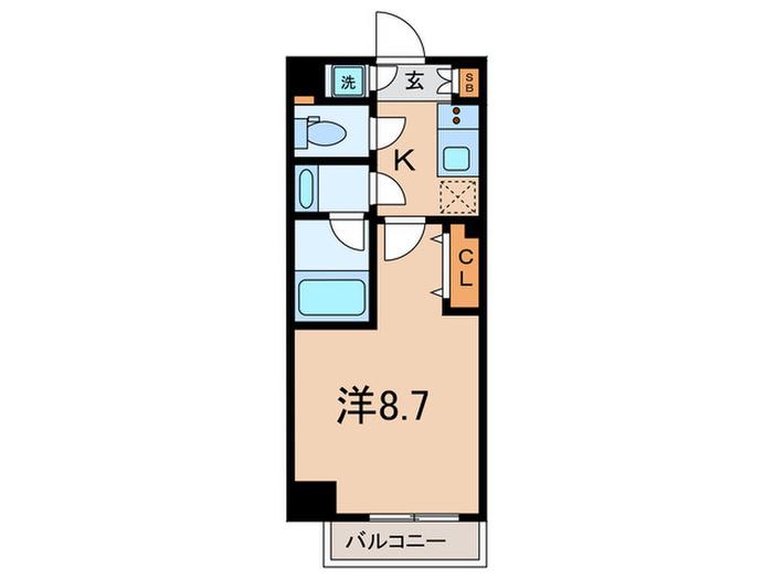 ドゥーエ西小山(1K/2階)の間取り写真