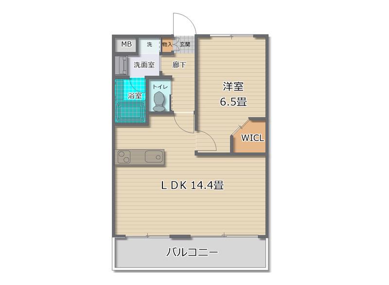 グリーンバレー五番館(1LDK/2階)の間取り写真