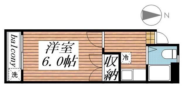 オリオンパレス(1K/2階)の間取り写真