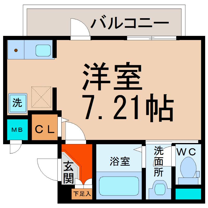 アルテミス平和(1K/8階)の間取り写真