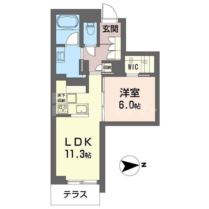 日暮里・舎人ライナー 谷在家駅 徒歩4分 3階建 新築(1LDK/1階)の間取り写真