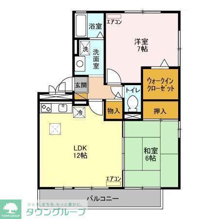 シーガルパーク弐番館(2LDK/3階)の間取り写真