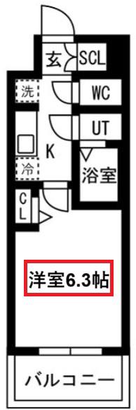 ファステート東大阪アダマス(1K/5階)の間取り写真