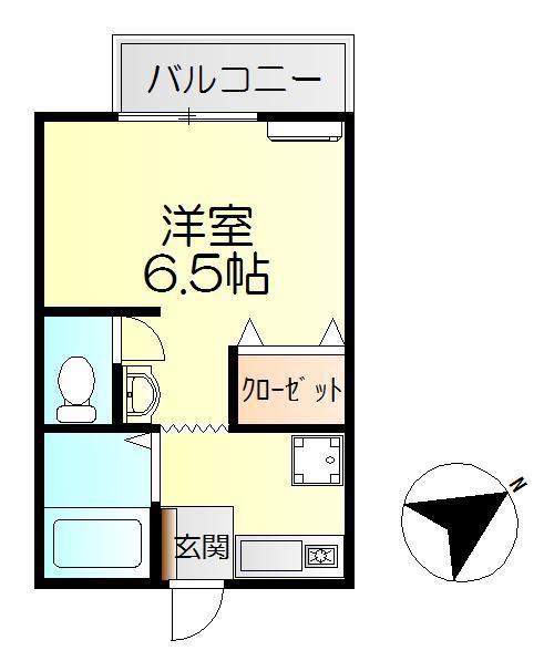 サンクレア四季(1K/2階)の間取り写真
