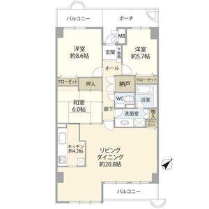 パークフィールドみさとテラ・ウエスト3街区2号館(3SLDK/10階)の間取り写真