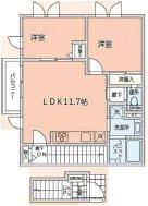 富士ハイツ(2LDK/2階)の間取り写真