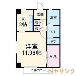 アモーレ季樹(1K/3階)の間取り写真