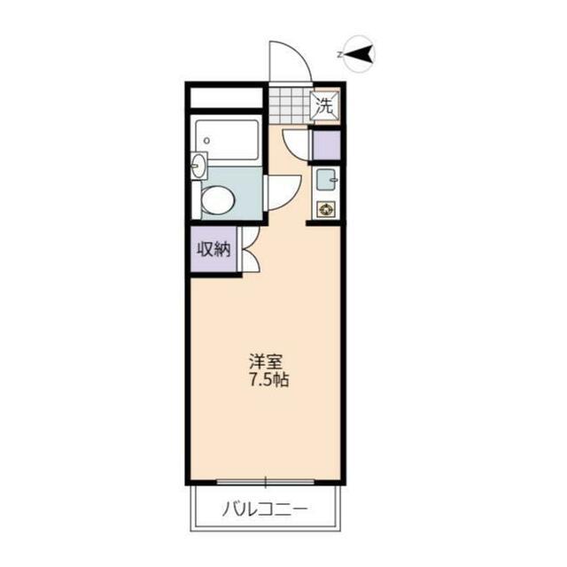 厚木ユースハイム(ワンルーム/1階)の間取り写真