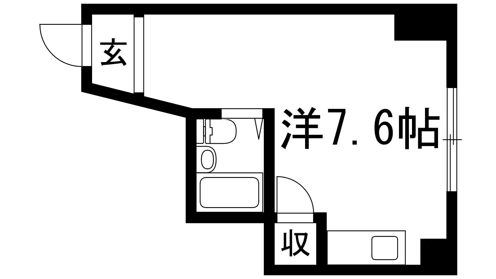 共栄ビル(1K/2階)の間取り写真