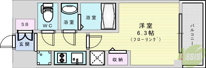 エステムコート新大阪12オルティ(1K/7階)の間取り写真
