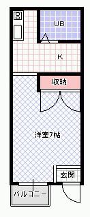 メゾン太中(1K/1階)の間取り写真