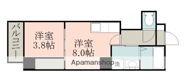 さくらヒルズ大黒町(1LDK/8階)の間取り写真