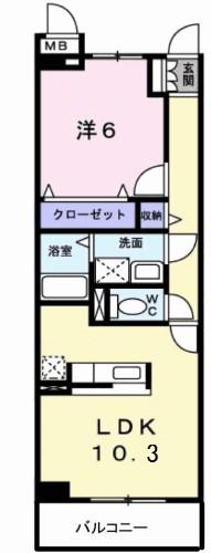 アイ ウィッシュ(1LDK/2階)の間取り写真