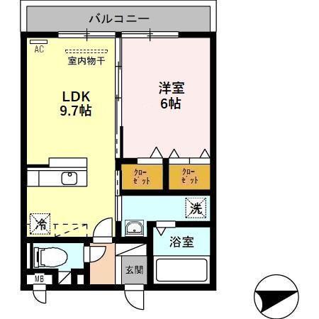 イン・ハピネスII(1LDK/1階)の間取り写真