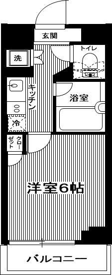 ルーブル都立家政参番館(1K/1階)の間取り写真