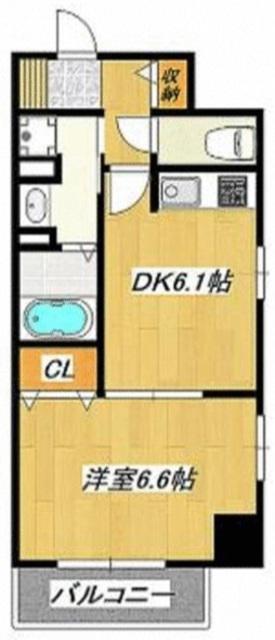 パレス小岩アネスタージュ(1DK/6階)の間取り写真