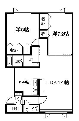 きゃらうぇいII(2LDK/2階)の間取り写真