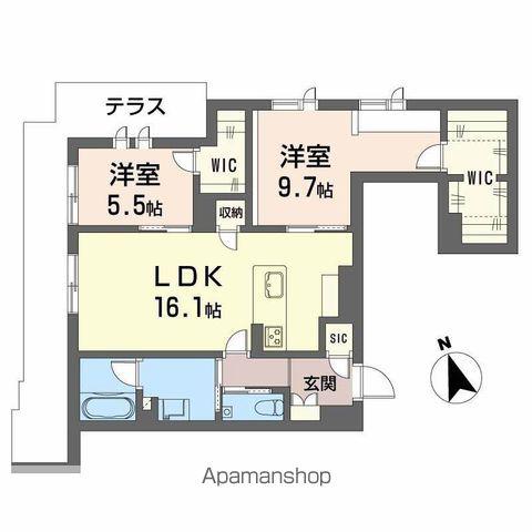 プレミアス赤坂けやき通(2LDK/1階)の間取り写真
