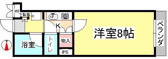 イマージュ・シャトー(1K/7階)の間取り写真