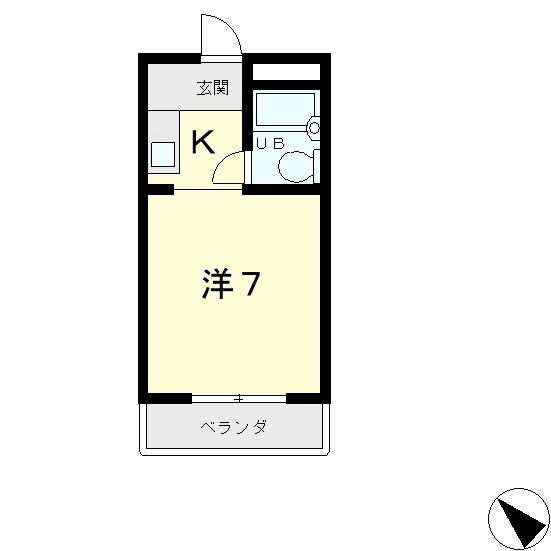 PARKレジデンス笠山(ワンルーム/3階)の間取り写真