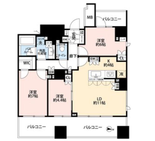 アトラス本郷三丁目(3LDK/8階)の間取り写真