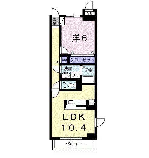 エスポアメゾンII(1LDK/1階)の間取り写真