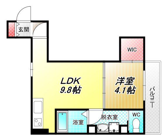 ARCA弥刀駅前(1LDK/2階)の間取り写真