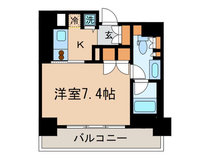 PARK AXIS 本郷の杜(1K/8階)の間取り写真