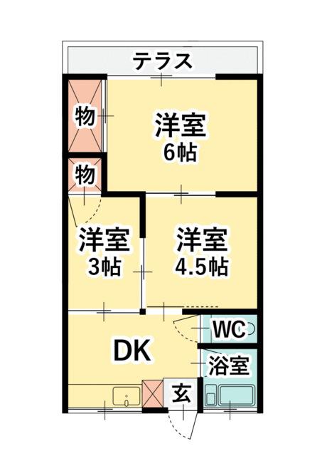 コーポ中島(2SDK/1階)の間取り写真