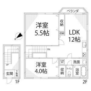 ラフィネロジュマンB(2LDK/2階)の間取り写真