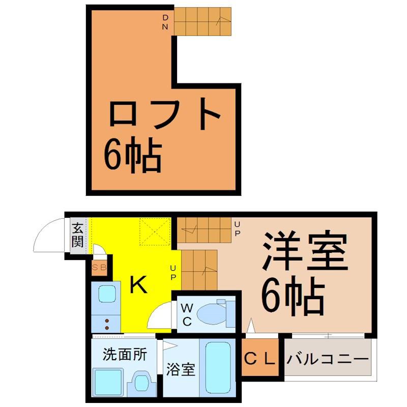 アルファ グランデ(1K/2階)の間取り写真