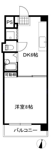 橘センタービル(1DK/3階)の間取り写真
