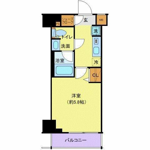クレヴィスタ品川西大井II(1K/2階)の間取り写真