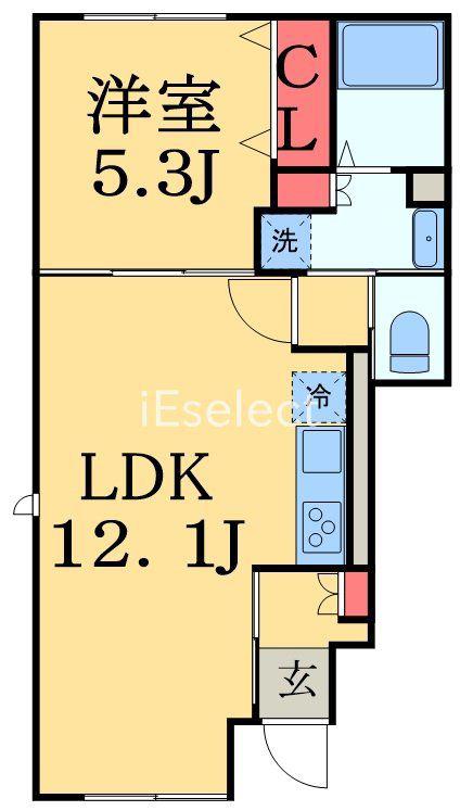 美浜区幸町1丁目PJ(1LDK/1階)の間取り写真