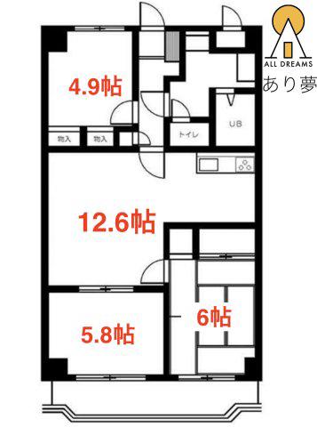 ロイヤルシティ東戸塚(3LDK/2階)の間取り写真
