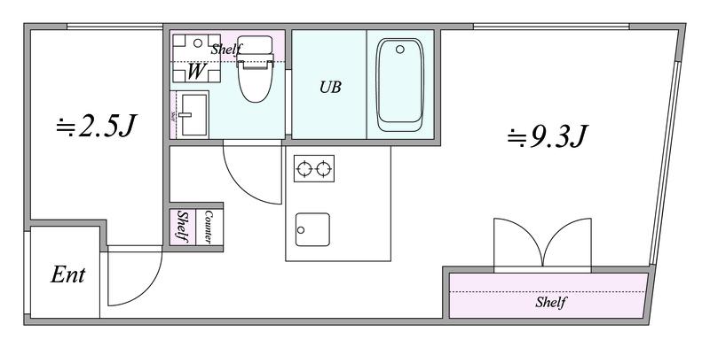 TRIAS432(1LDK/2階)の間取り写真