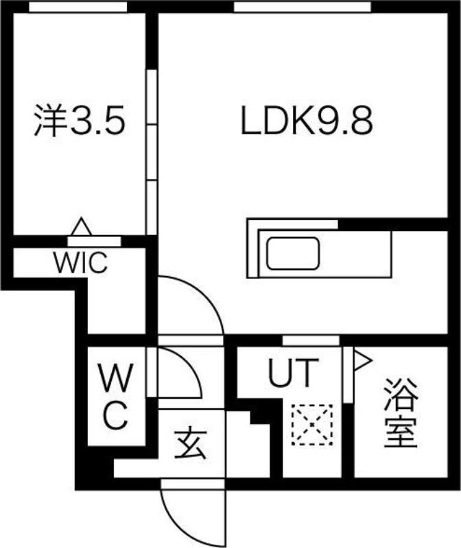 ASTAGE北9条(1LDK/3階)の間取り写真