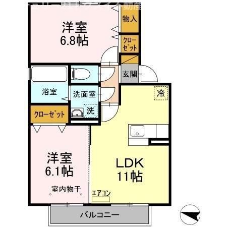 ソルグランデ(2LDK/2階)の間取り写真