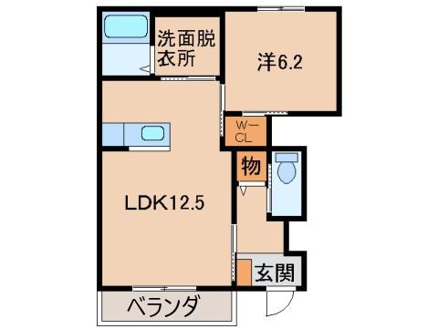 サン・モール松江(1LDK/1階)の間取り写真