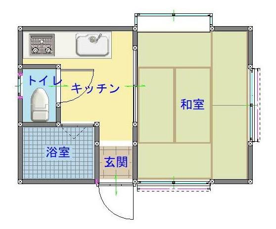 JR豊肥本線 三里木駅 徒歩6分 2階建 築28年(1K/2階)の間取り写真