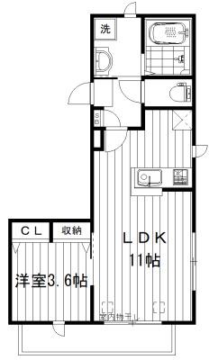 MAISON-I (1LDK/1階)の間取り写真