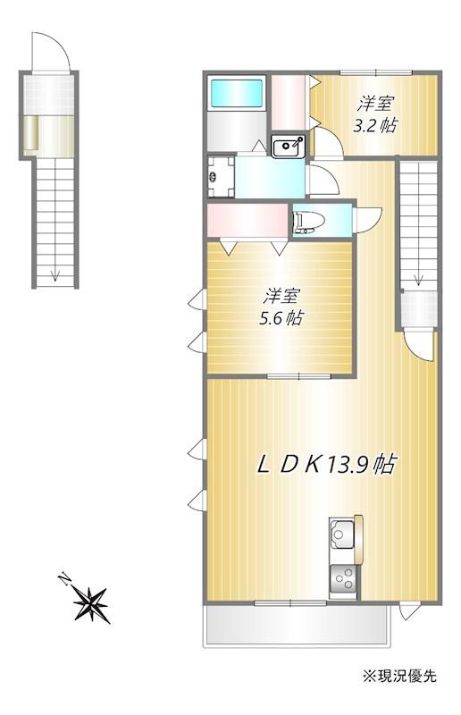 SOLVELA(2LDK/2階)の間取り写真