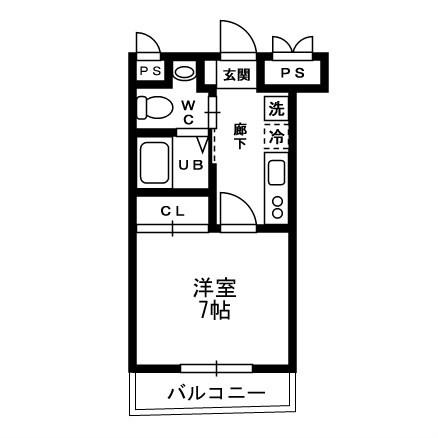 ソナーレパーク Dタイプ(1K/3階)の間取り写真