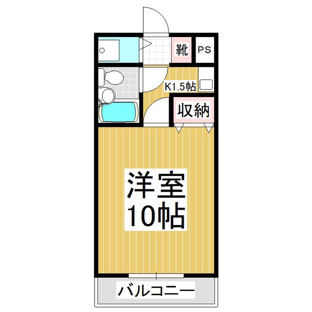 シェトワ鷹羽(1K/2階)の間取り写真