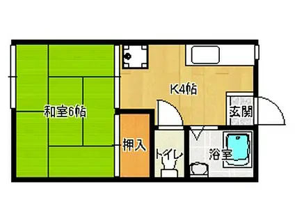 コーポ富士見(1K/1階)の間取り写真