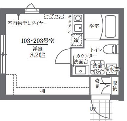 COCOCUBE中馬込(ワンルーム/2階)の間取り写真