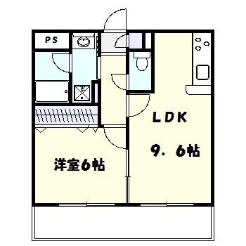 ツインステージ(1LDK/2階)の間取り写真